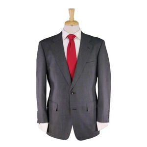 J. Press New England Model Gray Thin Striped Wool 2-Btn Suit 38R